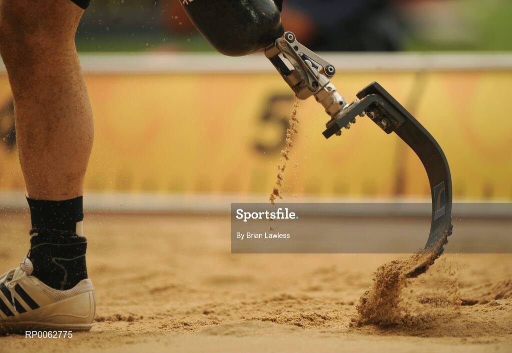 16 September 2008; A general view of an athletes prostethic limb during the Men's Long Jump - F42/44 final. Beijing Paralympic Games 2008, Men's Long Jump - F42/44 final, National Stadium, Olympic Green, Beijing, China. Picture credit: Brian Lawless / SPORTSFILE