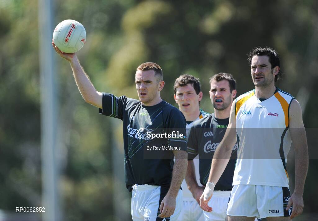 29 October 2008; Marty McGrath, Fermanagh, and David Gallagher, Meath, during an Ireland International Rules training session. 2008 International Rules tour, Arden Street Oval, Melbourne, Auatralia. Picture credit: Ray McManus / SPORTSFILE