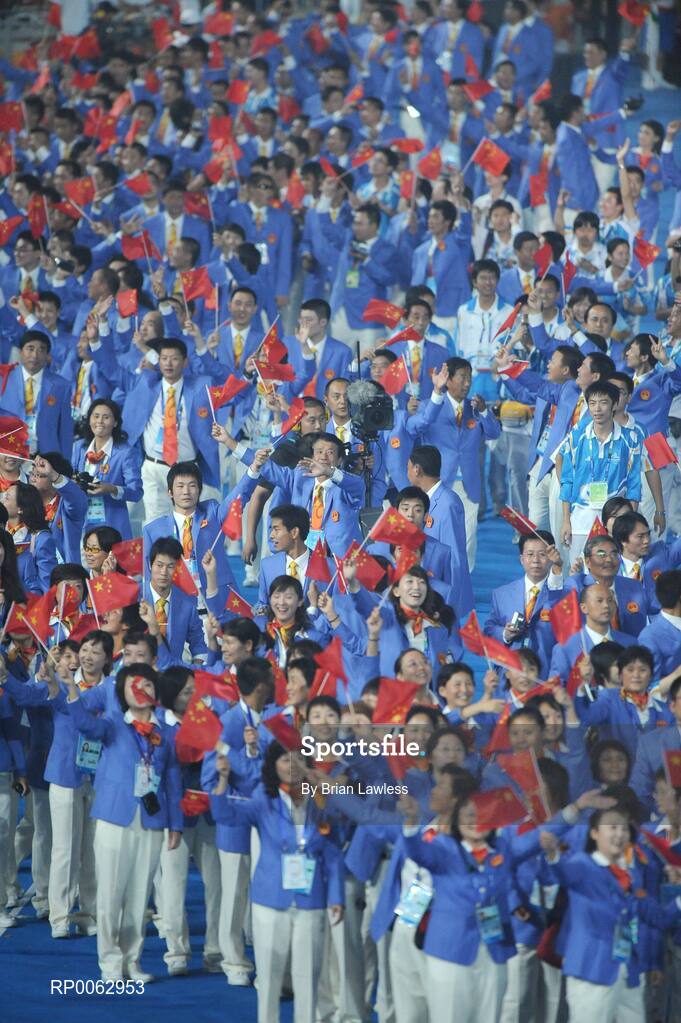 6 September 2008; A general view of the Chinese team during the Opening Ceremony of the Beijing Paralympic Games 2008, National Stadium, Olympic Green, Beijing, China. Picture credit: Brian Lawless / SPORTSFILE