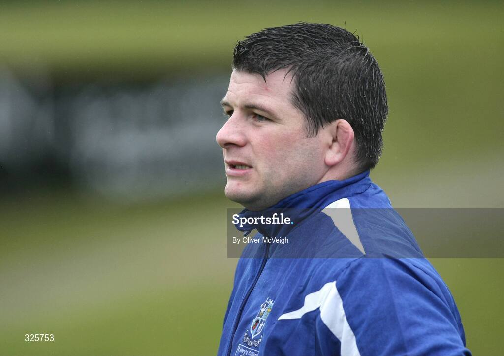 4 October 2008; St. Mary's College coach Peter Smyth watching from the sideline. AIB League Division 1, Dungannon v St Mary's College, Stevenson Park, Dungannon, Co. Tyrone. Picture credit: Oliver McVeigh / SPORTSFILE