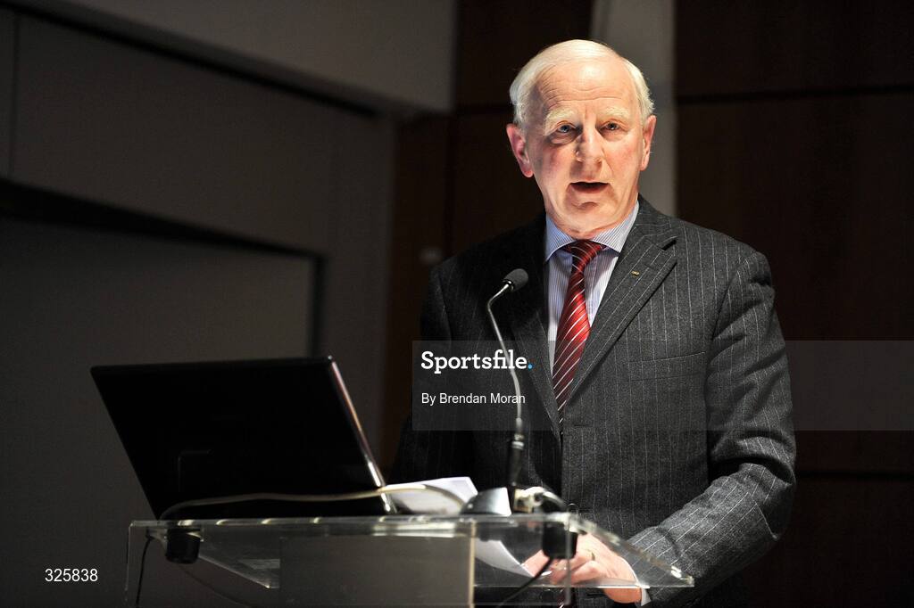 31 October 2008; Outgoing President Patrick Hickey, speaking after he was re-elected to the position of President of the Olympic Council of Ireland during an Extraordinary General Meeting of the Olympic Council of Ireland. Croke Park, Dublin. Picture credit: Brendan Moran / SPORTSFILE