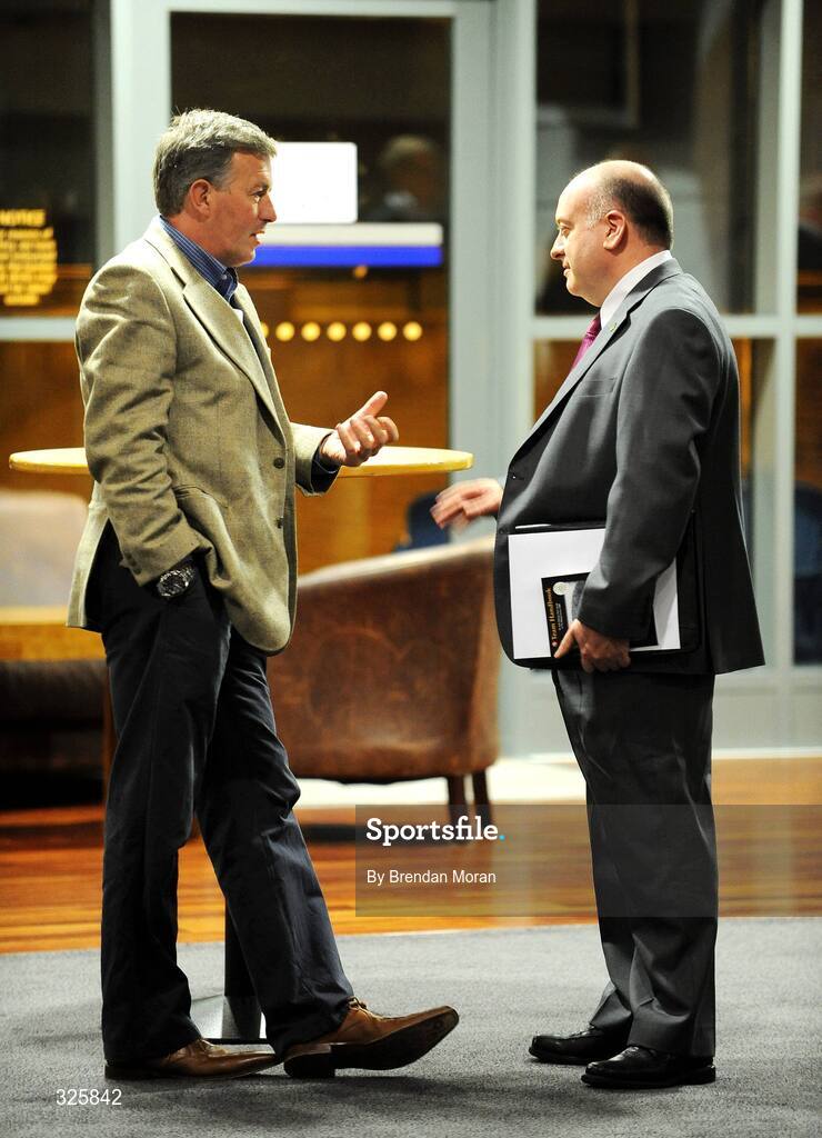 31 October 2008; Irish Olympic rowing team manager Mike Heskin, left, in conversation with Irish Olympic team shooting team manager Kevin Kilty during an Extraordinary General Meeting of the Olympic Council of Ireland. Croke Park, Dublin. Picture credit: Brendan Moran / SPORTSFILE