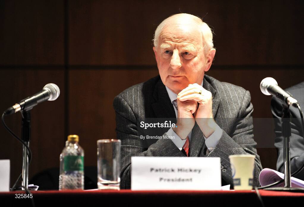 31 October 2008; Outgoing President Patrick Hickey, after he was re-elected to the position of President of the Olympic Council of Ireland, during an Extraordinary General Meeting of the Olympic Council of Ireland. Croke Park, Dublin. Picture credit: Brendan Moran / SPORTSFILE