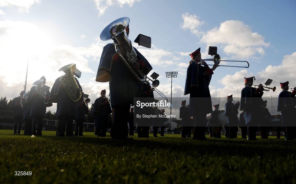 1 November 2008; A general view of the Artane School of Music playing ahead of the game. Dublin Senior Hurling Final, Ballyboden St Endas v Kilmacud Crokes. Parnell Park, Dublin. Picture credit: Stephen McCarthy / SPORTSFILE