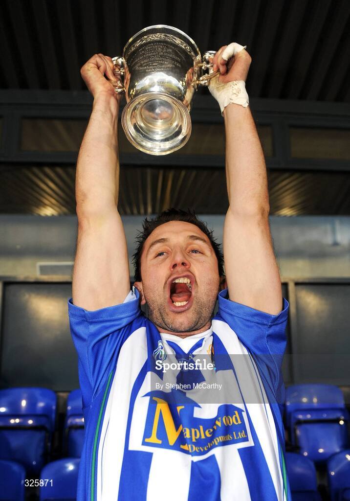1 November 2008; Ballyboden St Endas captain David Sweeney lifts the cup after his side's victory. Dublin Senior Hurling Final, Ballyboden St Endas v Kilmacud Crokes. Parnell Park, Dublin. Picture credit: Stephen McCarthy / SPORTSFILE