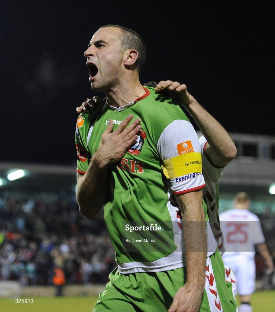 1 November 2008; Dan Murray, Cork City, celebrates after scoring his side's first goal. Setanta Sports Cup Final, Cork City v Glentoran, Turners Cross, Cork. Picture credit: David Maher / SPORTSFILE