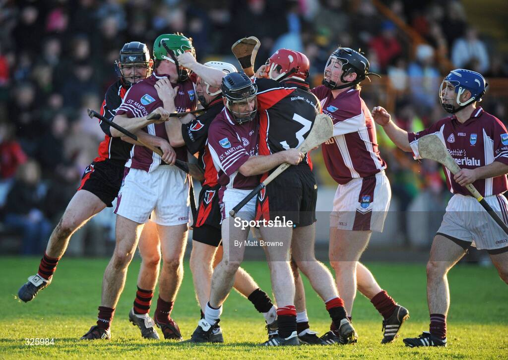2 November 2008; Oulart the Ballagh and St Martin's players tussel during the game. Wexford Senior Hurling Final, Oulart the Ballagh v St Martin's, Wexford Park, Wexford. Picture credit: Matt Browne / SPORTSFILE