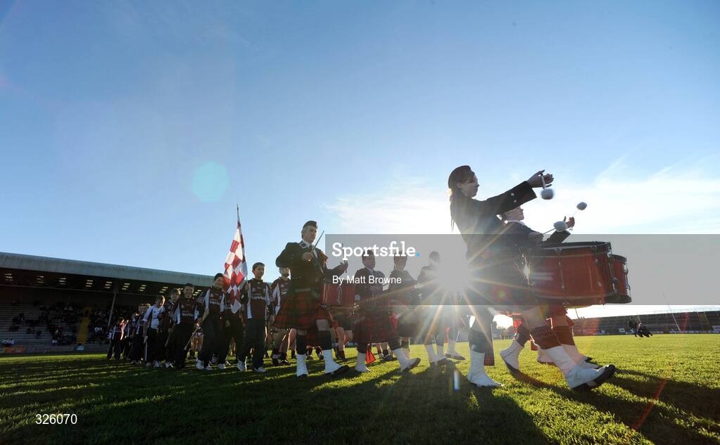 2 November 2008; The Ballindaggin Pipe band prade with the teams before the start of the game. Wexford Senior Hurling Final, Oulart the Ballagh v St Martin's, Wexford Park, Wexford. Picture credit: Matt Browne / SPORTSFILE