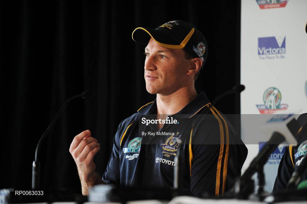 30 October 2008; The Australian captain Brent Harvey at the captains and managers press conference in advance of the second test. International Rules Series, Australia v Ireland, Melbourne Cricket Ground, Melbourne, Australia. Picture credit: Ray McManus / SPORTSFILE