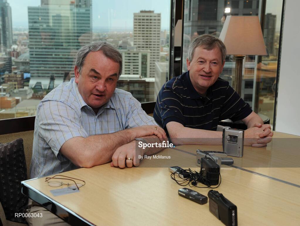 30 October 2008; GAA President Nickey Brennan and Ard Stiurthoir Paraic Duffy at a GAA press briefing. Grand Hyatt Hotel, Collins Street, Melbourne, Australia. Picture credit: Ray McManus / SPORTSFILE