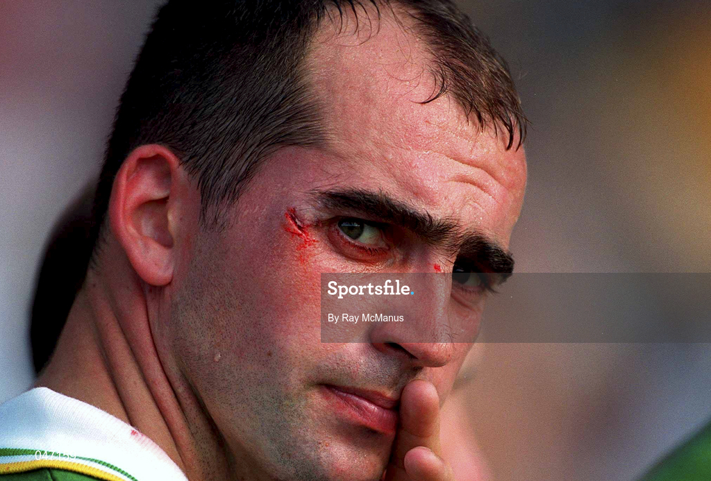 10 September 2000; Dejected Offaly captain Johnny Dooley looks on following the All-Ireland Senior Hurling Championship Final match between Kilkenny and Offaly at Croke Park in Dublin. Photo by Ray McManus/Sportsfile