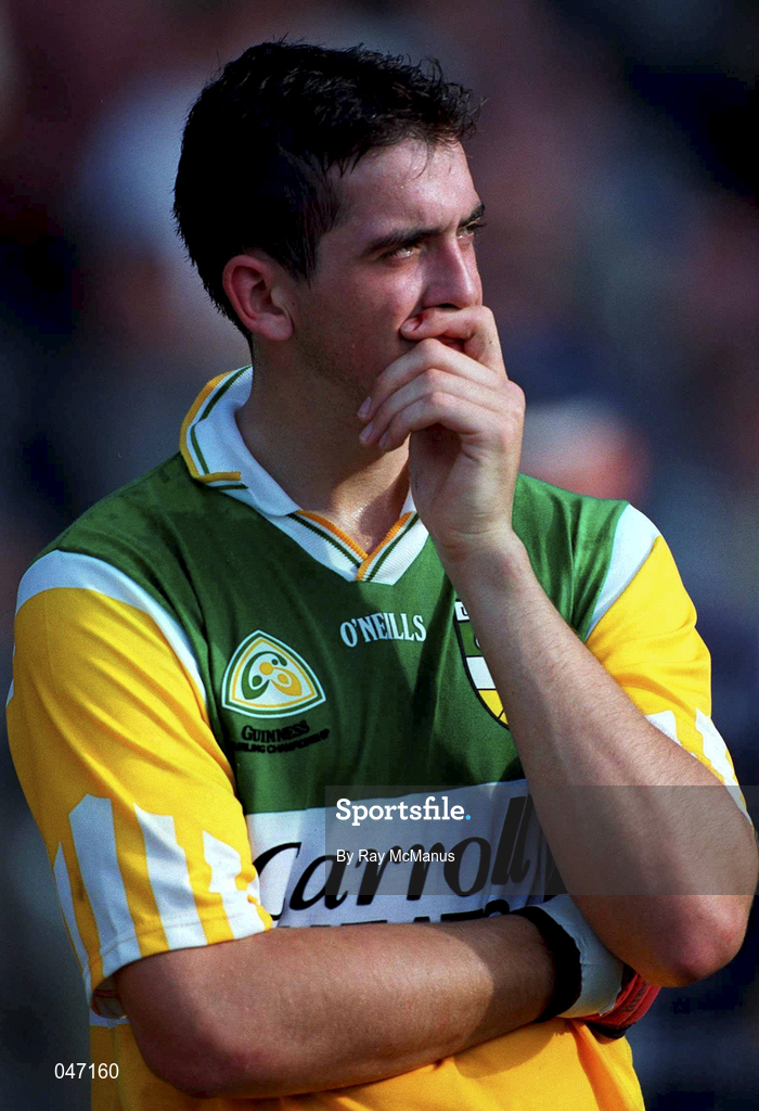 10 September 2000; A dejected Gary Hanniffy of Offaly following the All-Ireland Senior Hurling Championship Final match between Kilkenny and Offaly at Croke Park in Dublin. Photo by Ray McManus/Sportsfile