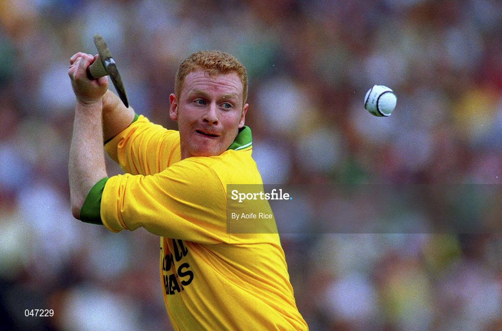 10 September 2000; Stephen Byrne of Offaly during the All-Ireland Senior Hurling Championship Final match between Kilkenny and Offaly at Croke Park in Dublin. Photo by Aoife Rice/Sportsfile