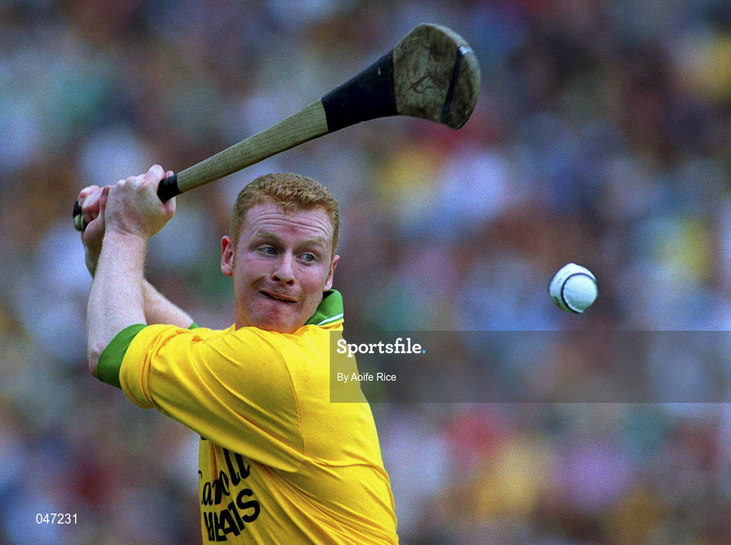 10 September 2000; Stephen Byrne of Offaly during the All-Ireland Senior Hurling Championship Final match between Kilkenny and Offaly at Croke Park in Dublin. Photo by Aoife Rice/Sportsfile