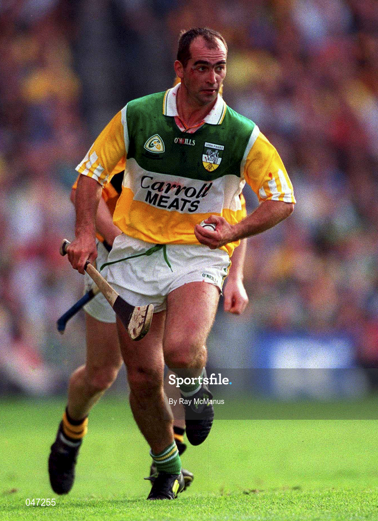 10 September 2000; Johnny Dooley of Offaly in action against Canice Brennan of Kilkenny during the All-Ireland Senior Hurling Championship Final match between Kilkenny and Offaly at Croke Park in Dublin. Photo by Ray McManus/Sportsfile
