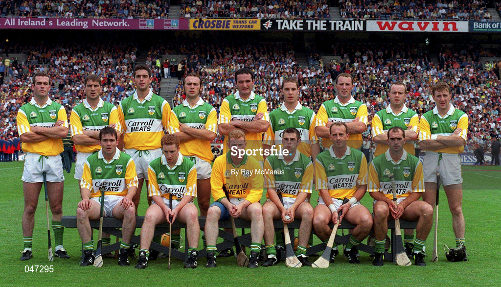10 September 2000; Offaly team ahead of the All-Ireland Senior Hurling Championship Final match between Kilkenny and Offaly at Croke Park in Dublin. Photo by Ray McManus/Sportsfile