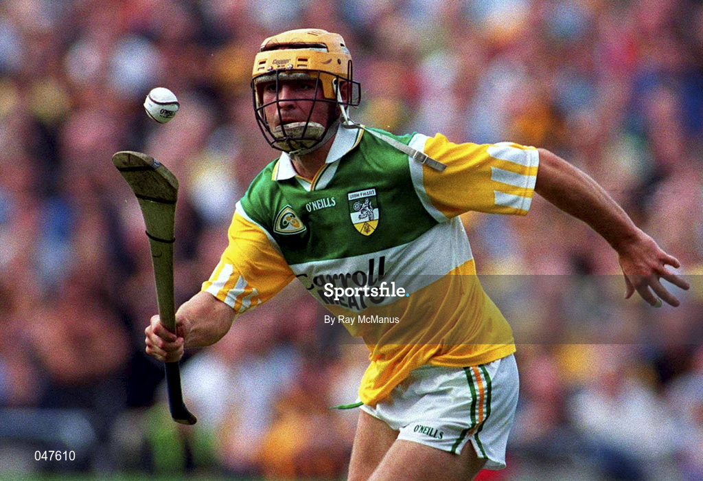 10 September 2000; Ger Oakley of Offaly during the All-Ireland Senior Hurling Championship Final match between Kilkenny and Offaly at Croke Park in Dublin. Photo by Ray McManus/Sportsfile