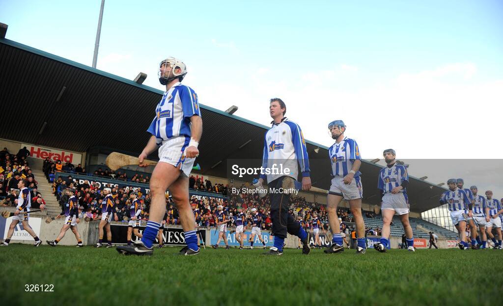 1 November 2008; Ballyboden St Endas captain David Sweeney leads his side during the pre-match parade. Dublin Senior Hurling Final, Ballyboden St Endas v Kilmacud Crokes. Parnell Park, Dublin. Picture credit: Stephen McCarthy / SPORTSFILE