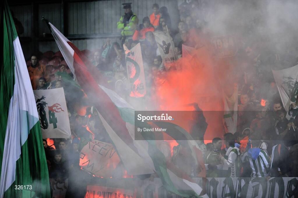 1 November 2008; Cork City supporters during the game. Setanta Sports Cup Final, Cork City v Glentoran, Turners Cross, Cork. Picture credit: David Maher / SPORTSFILE