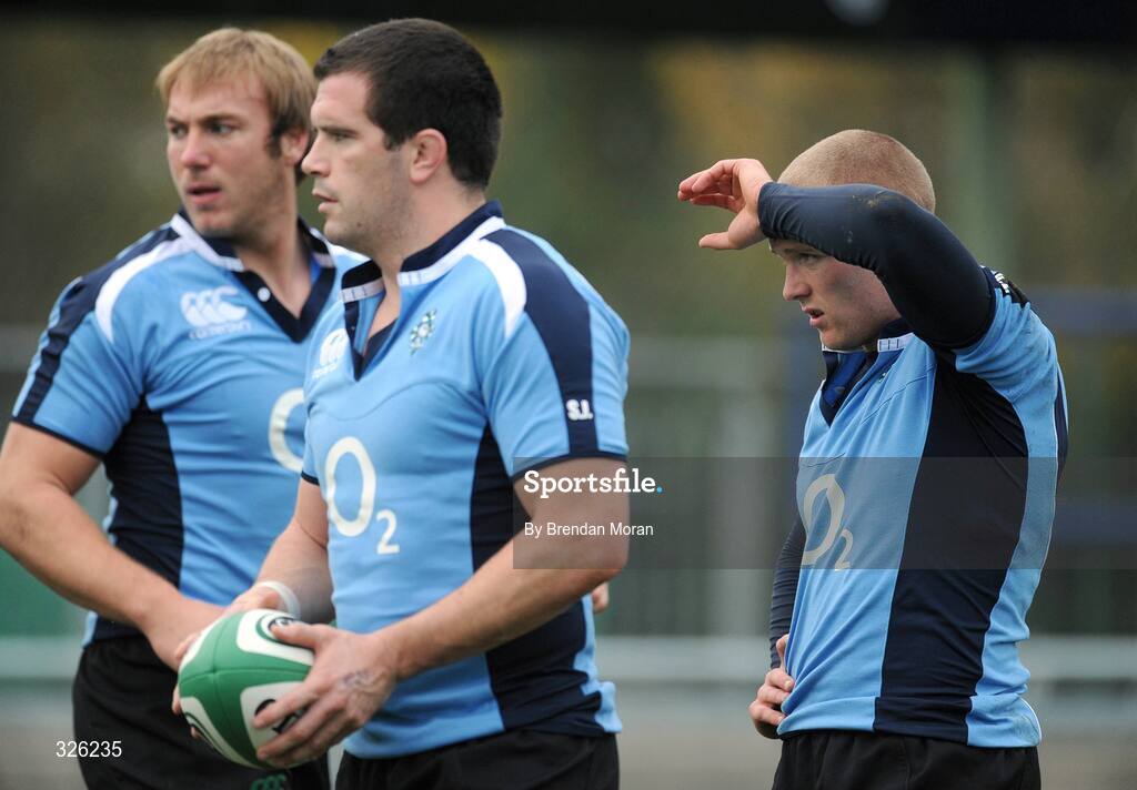 4 November 2008; Keith Earls, right, with Stephen Ferris, left, and Shane Jennings during Ireland Rugby Squad Training. Donnybrook Stadium, Donnybrook, Dublin. Picture credit: Brendan Moran / SPORTSFILE