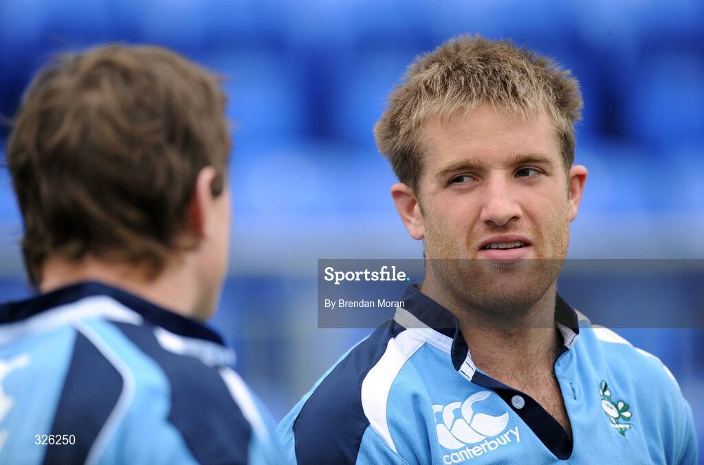 4 November 2008; Centres Luke Fitzgerald, right, and Brian O'Driscoll in conversation during Ireland Rugby Squad Training. Donnybrook Stadium, Donnybrook, Dublin. Picture credit: Brendan Moran / SPORTSFILE