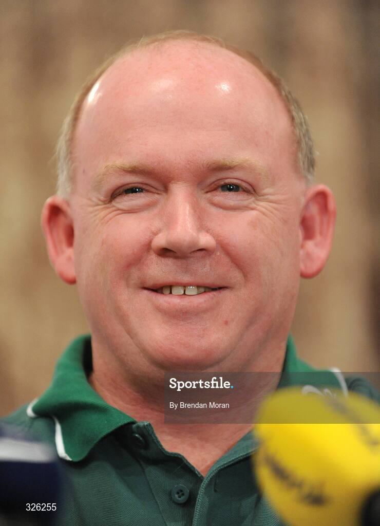 4 November 2008; Head coach Declan Kidney speaking during an Ireland Rugby Media Conference. Fitzpatrick's Castle Hotel, Killiney, Dublin. Picture credit: Brendan Moran / SPORTSFILE