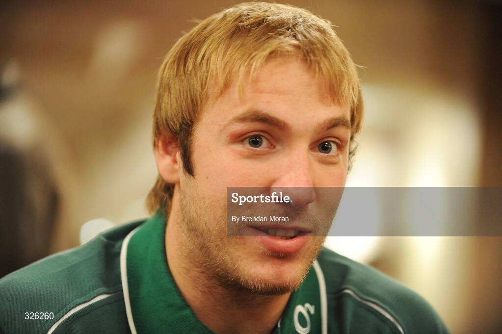 4 November 2008; Flanker Stephen Ferris during an Ireland Rugby Media Conference. Fitzpatrick's Castle Hotel, Killiney, Dublin. Picture credit: Brendan Moran / SPORTSFILE