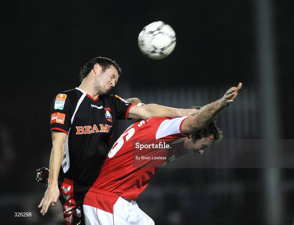 4 November 2008; Pat Sullivan, Cork City, in action against Jamie Harris, St. Patrick’s Athletic. eircom League of Ireland Premier Division, St. Patrick’s Athletic v Cork City, Richmond Park, Dublin. Picture credit: Brian Lawless / SPORTSFILE