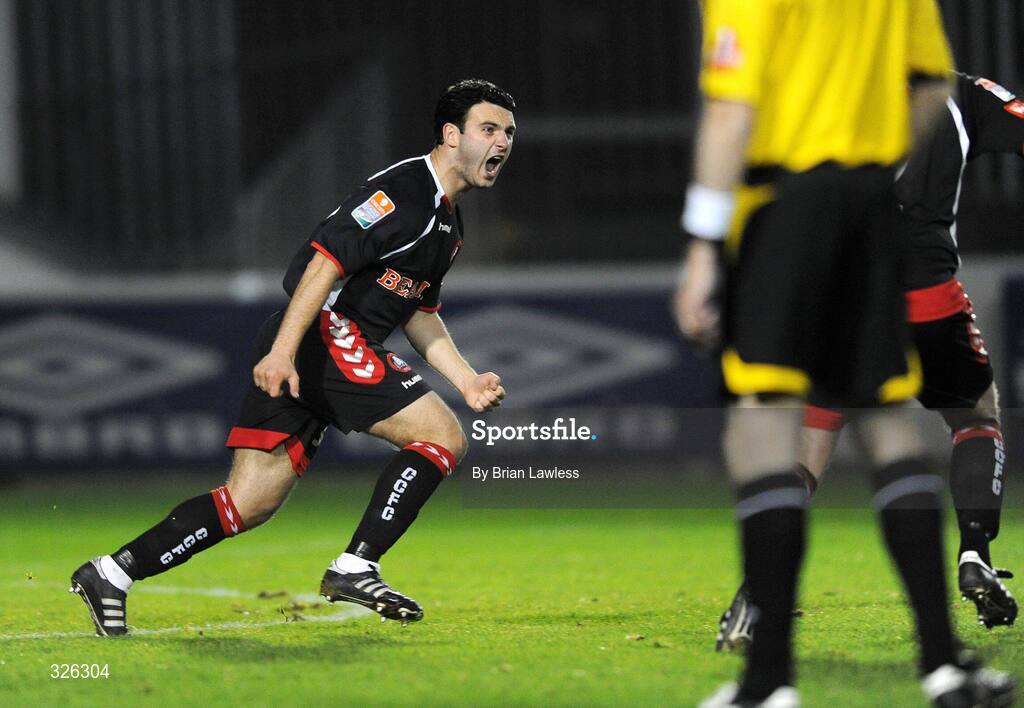 4 November 2008; Cork City's Danny Murphy celebrates after scoring his side's first goal. eircom League of Ireland Premier Division, St. Patrick’s Athletic v Cork City, Richmond Park, Dublin. Picture credit: Brian Lawless / SPORTSFILE