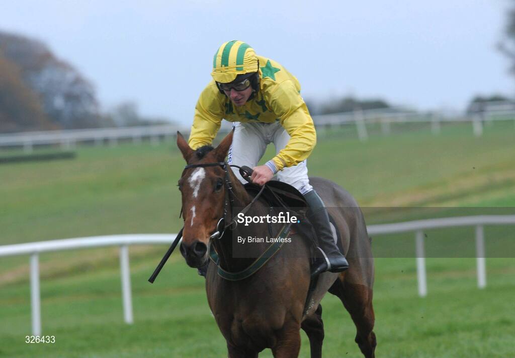 6 November 2008; Footy Facts, with Phillip Enright up, on the way to winning the Irish Stallion Farms European Breeders Fund Beginners Steeplechase. Thurles Racecourse, Thurles, Co. Tipperary. Picture credit: Brian Lawless / SPORTSFILE