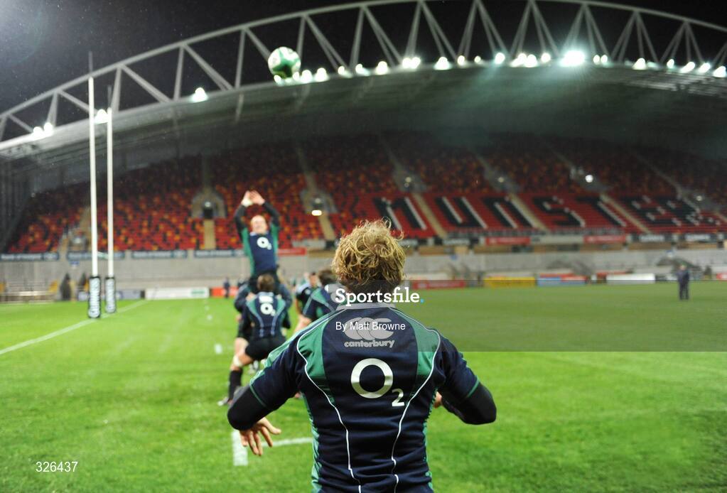 6 November 2008; Jerry Flannery in action during Ireland rugby squad training. Thomond Park, Limerick. Picture credit: Matt Browne / SPORTSFILE