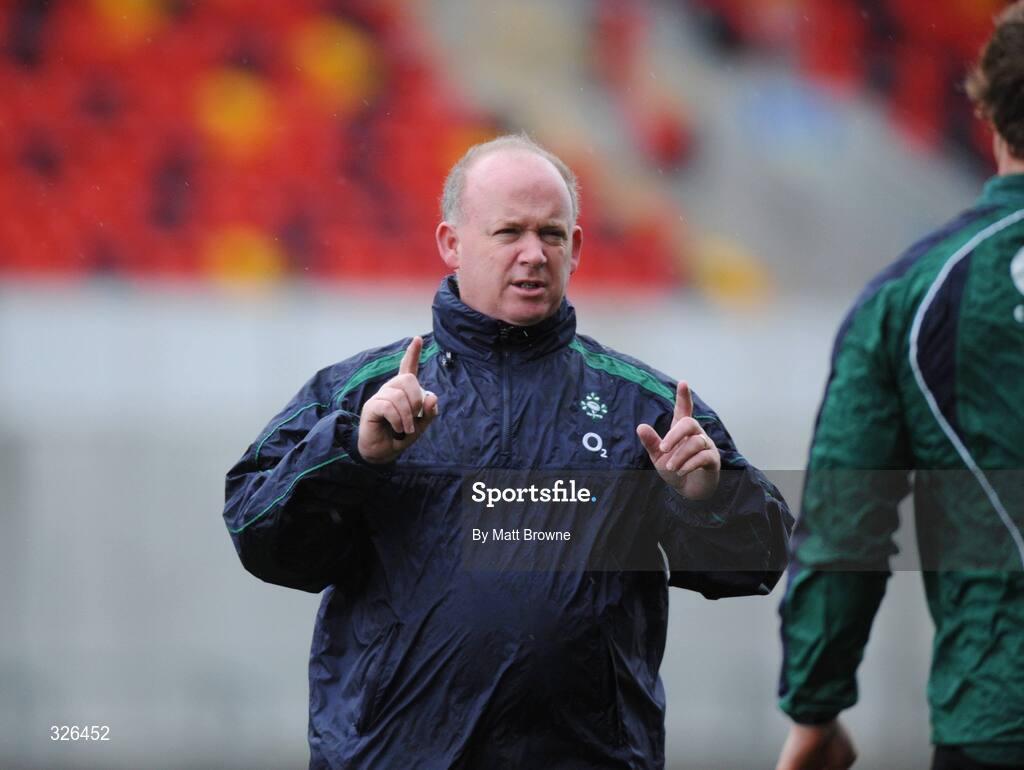7 November 2008; Head coach Declan Kidney during Ireland rugby squad Captain's Run. Thomond Park, Limerick. Picture credit: Matt Browne / SPORTSFILE