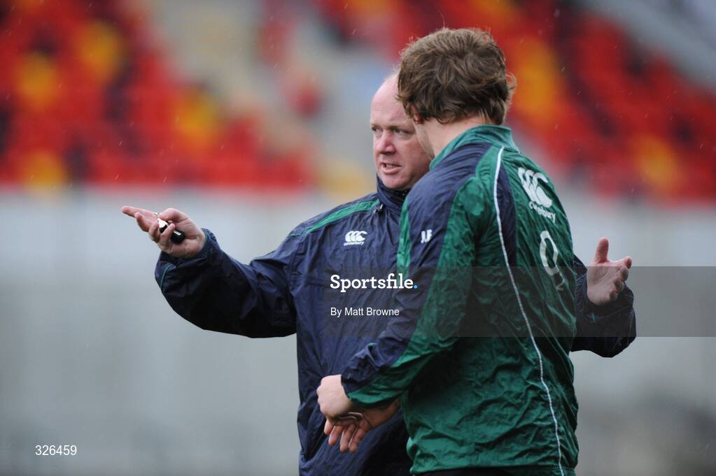 7 November 2008; Head coach Declan Kidney with Jerry Flannery during Ireland rugby squad Captain's Run. Thomond Park, Limerick. Picture credit: Matt Browne / SPORTSFILE