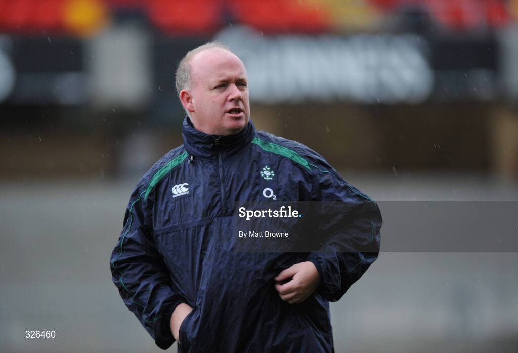 7 November 2008; Head coach Declan Kidney during Ireland rugby squad Captain's Run. Thomond Park, Limerick. Picture credit: Matt Browne / SPORTSFILE