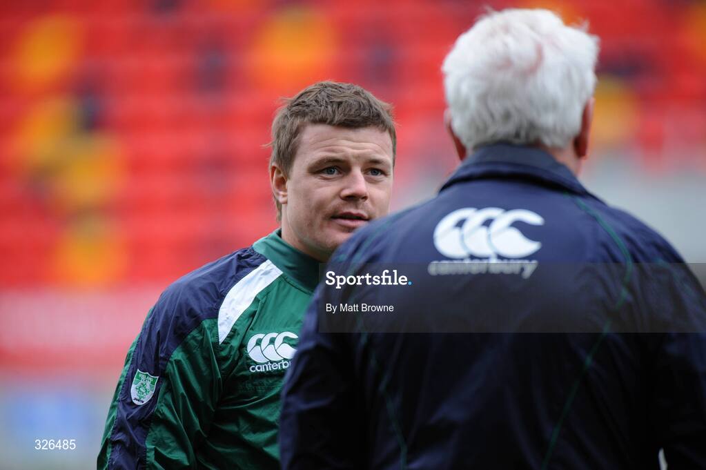 7 November 2008; Brian O'Driscoll with Assistant coach Alan Gaffney during Ireland rugby squad Captain's Run. Thomond Park, Limerick. Picture credit: Matt Browne / SPORTSFILE