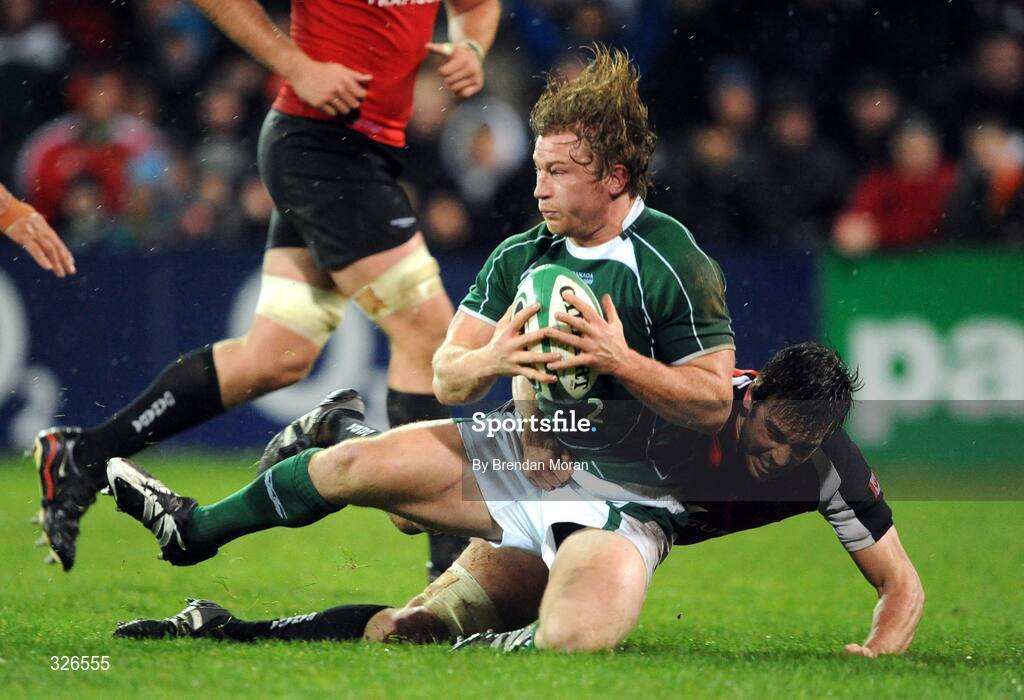8 November 2008; Ireland's Jerry Flannery is tackled by Canada's Sean Michaels Stephen. Guinness Autumn Internationals, Ireland v Canada, Thomond Park, Limerick. Picture credit: Brendan Moran / SPORTSFILE