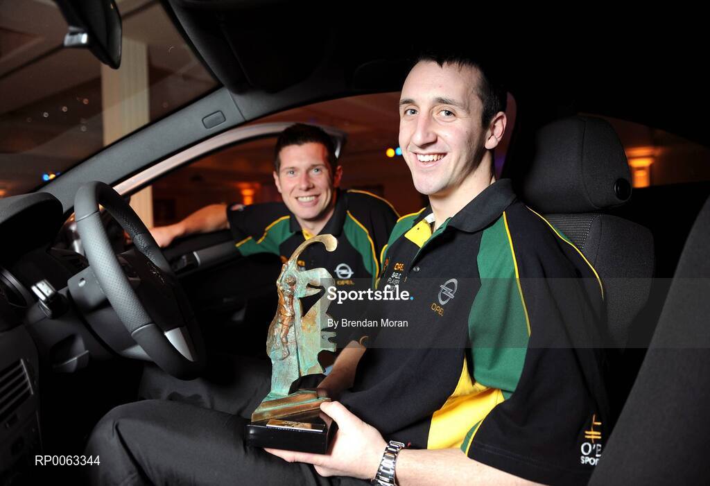 7 November 2008; Kilkenny hurler Eoin Larkin, right, who was named Opel Gaelic Players Hurler of the Year and Tyrone footballer Sean Cavangh who was named Opel Gaelic Players Footballer of the Year at the 2008 Opel Gaelic Players of the Year Awards. Citywest Hotel, Conference, Leisure & Golf Resort, Dublin. Picture credit: Brendan Moran / SPORTSFILE