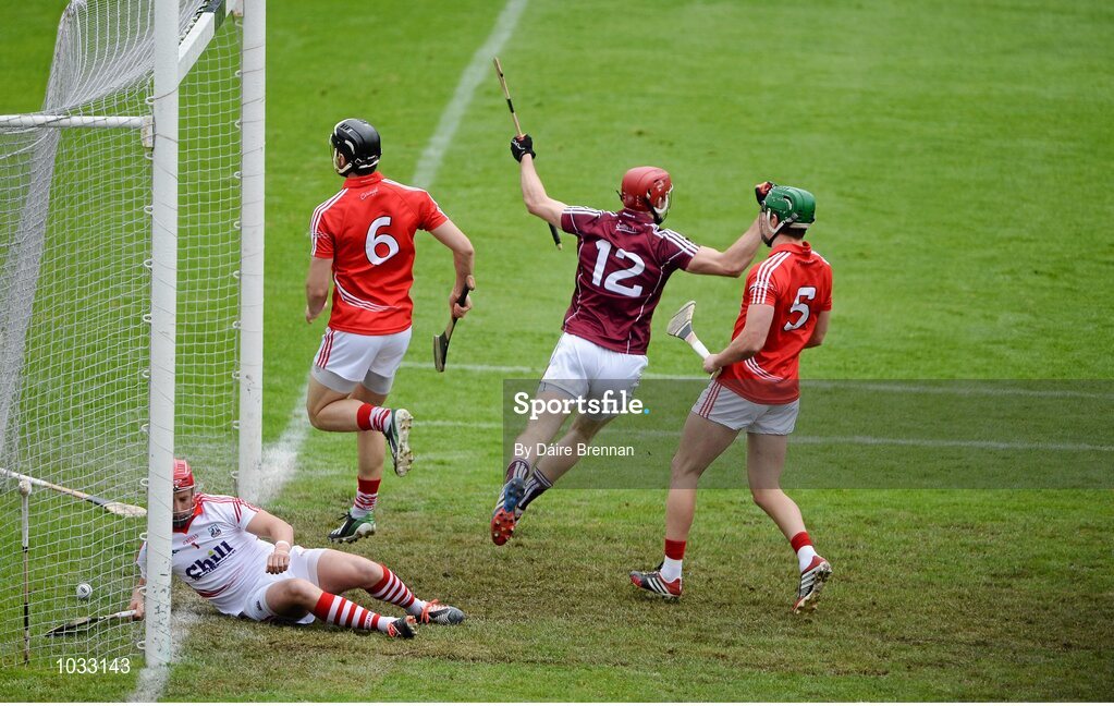 26 July 2015; Jonathan Glynn, Galway, celebrates after scoring his side's first goal. GAA Hurling All-Ireland Senior Championship, Quarter-Final, Galway v Cork. Semple Stadium, Thurles, Co. Tipperary. Picture credit: Dáire Brennan / SPORTSFILE