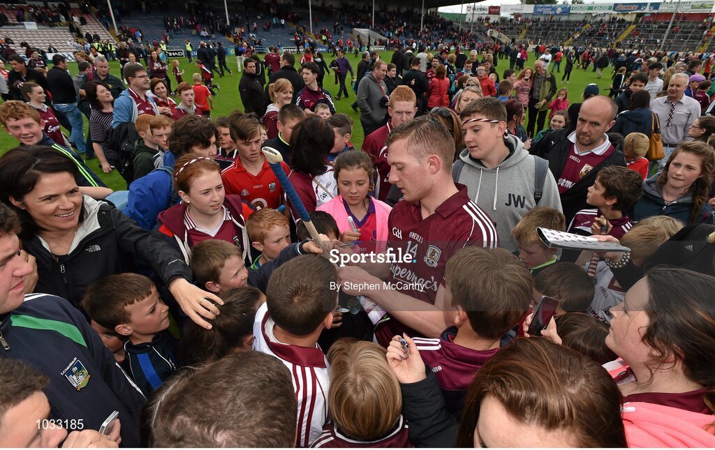 26 July 2015; Joe Canning, Galway, signs autographs for supporters after the game. GAA Hurling All-Ireland Senior Championship, Quarter-Final, Galway v Cork. Semple Stadium, Thurles, Co. Tipperary. Picture credit: Stephen McCarthy / SPORTSFILE