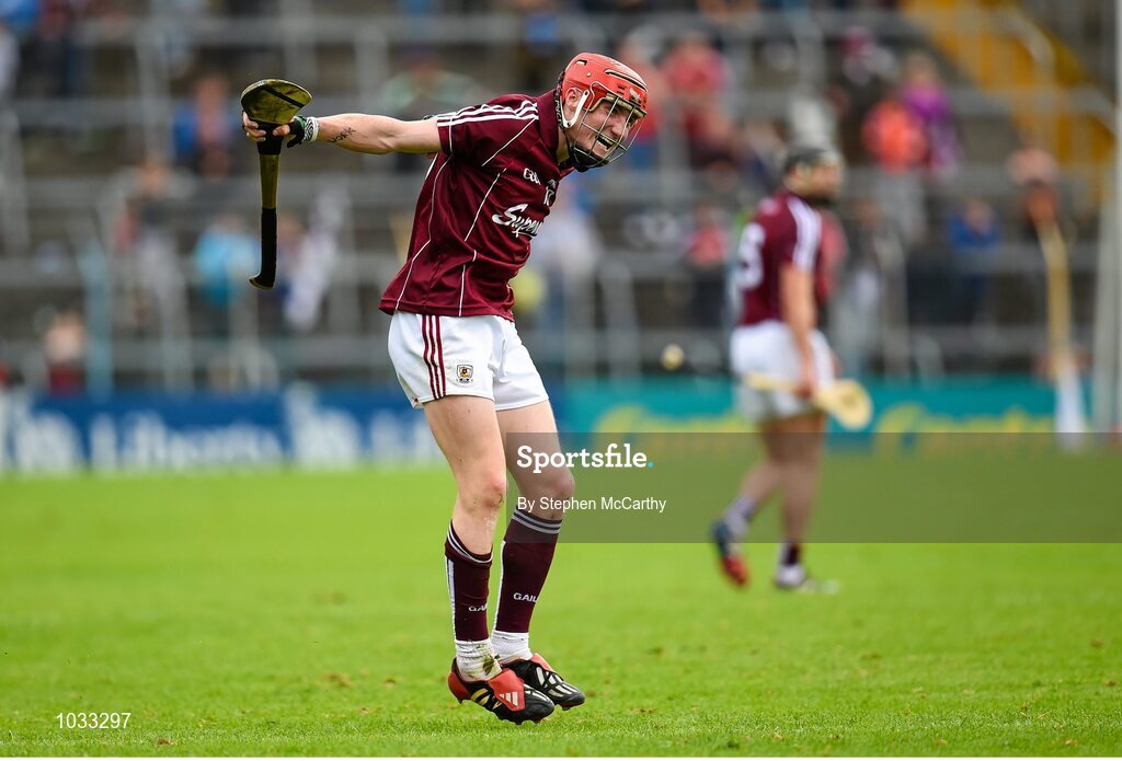 26 July 2015; Conor Whelan, Galway, celebrates scoring a second half point. GAA Hurling All-Ireland Senior Championship, Quarter-Final, Galway v Cork. Semple Stadium, Thurles, Co. Tipperary. Picture credit: Stephen McCarthy / SPORTSFILE