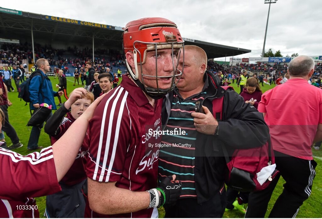 26 July 2015; Conor Whelan, Galway, is congratulated by supporters after the game. GAA Hurling All-Ireland Senior Championship, Quarter-Final, Galway v Cork. Semple Stadium, Thurles, Co. Tipperary. Picture credit: Stephen McCarthy / SPORTSFILE