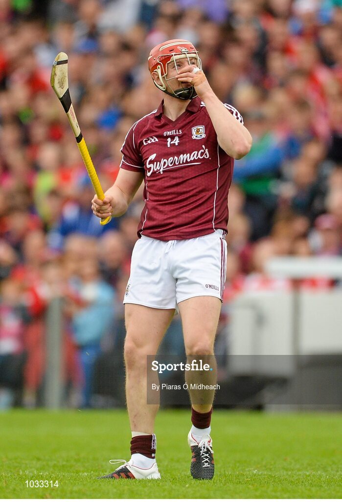26 July 2015; Joe Canning, Galway, reacts to a missed chance. GAA Hurling All-Ireland Senior Championship, Quarter-Final, Galway v Cork. Semple Stadium, Thurles, Co. Tipperary. Picture credit: Piaras Ó Mídheach / SPORTSFILE
