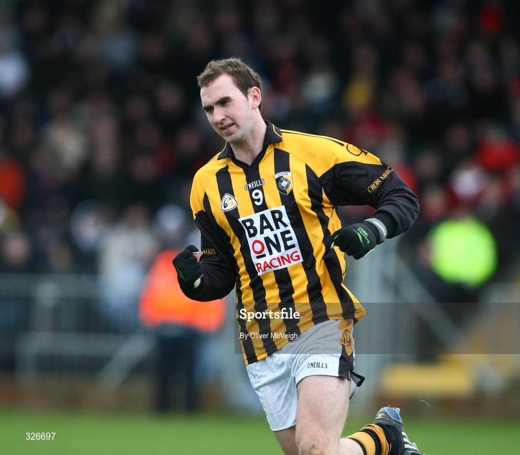 9 November 2008; David McKenna, Crossmaglen Rangers, punches the air after scoring one of his first half points. AIB Ulster Senior Club Football Championship quarter-final, Crossmaglen Rangers v St Patrick's, St Oliver Plunkett Park, Crossmaglen, Co. Armagh. Picture credit: Oliver McVeigh / SPORTSFILE