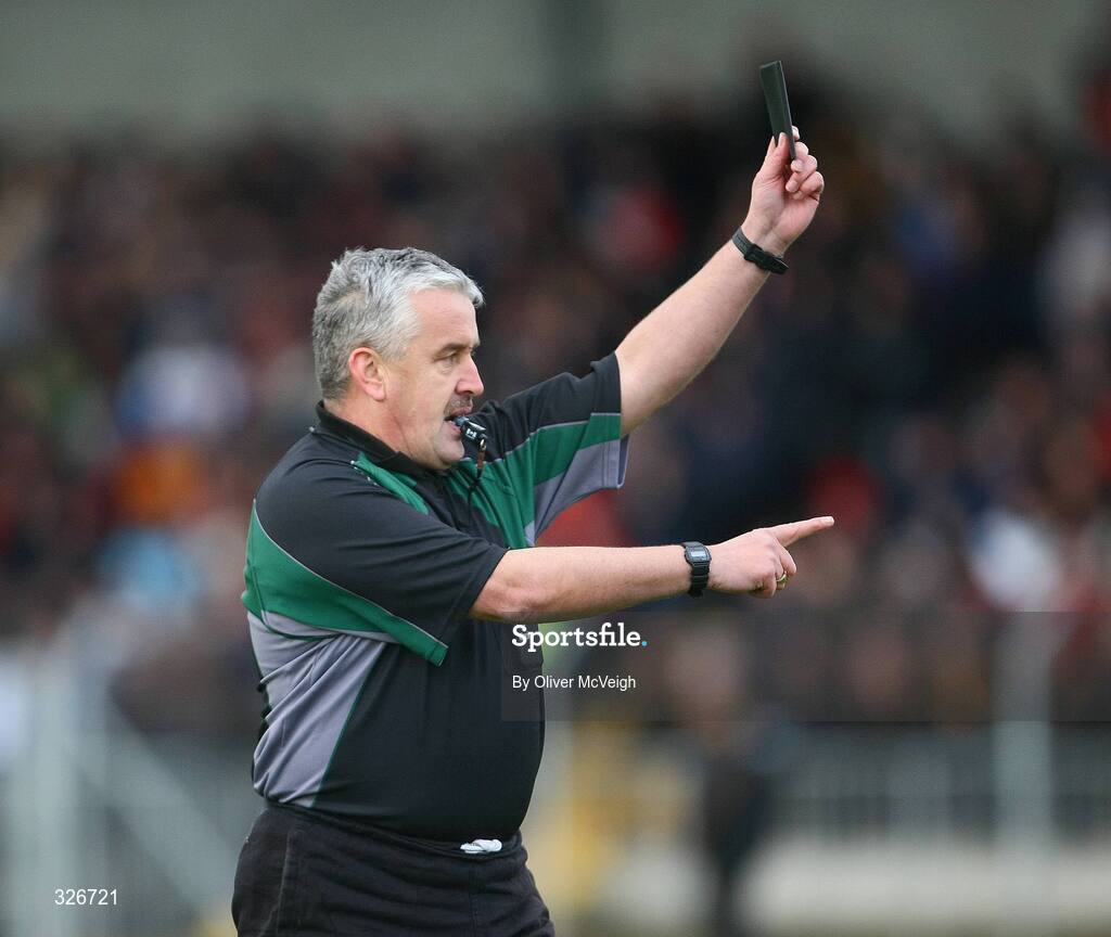 9 November 2008; Referee Brian Crowe. AIB Ulster Senior Club Football Championship quarter-final, Crossmaglen Rangers v St Patrick's, St Oliver Plunkett Park, Crossmaglen, Co. Armagh. Picture credit: Oliver McVeigh / SPORTSFILE