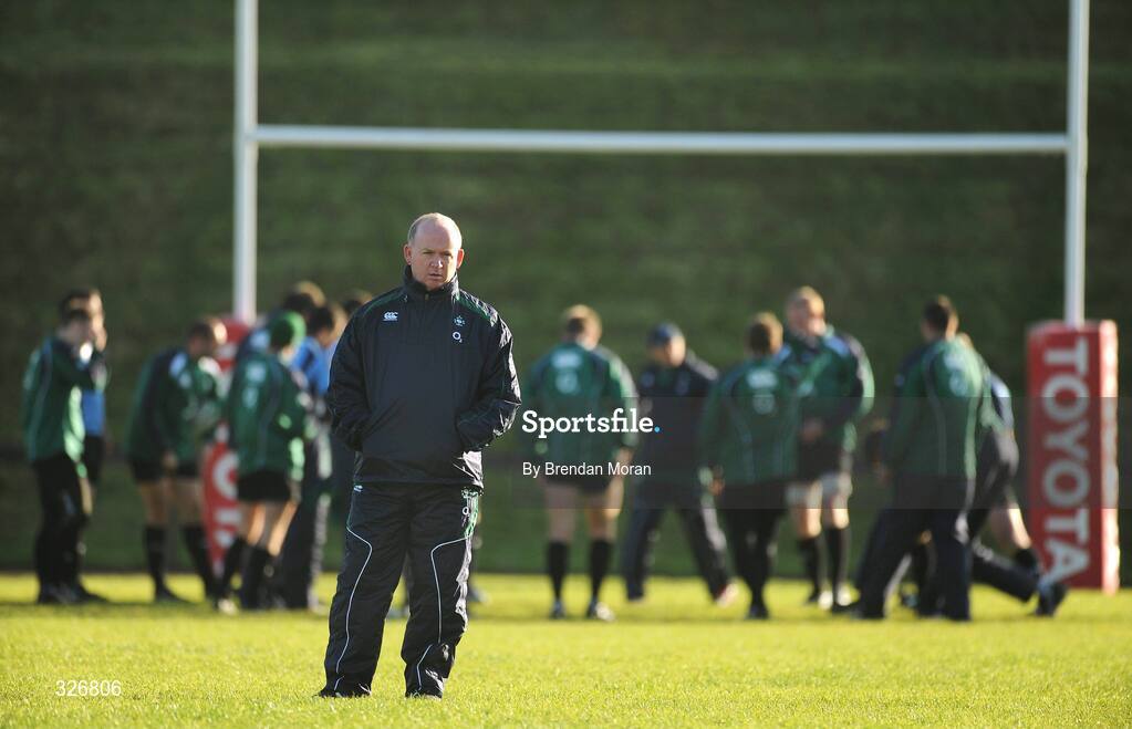 10 November 2008; Ireland head coach Declan Kidney during rugby squad training. University of Limerick, Limerick. Picture credit: Brendan Moran / SPORTSFILE