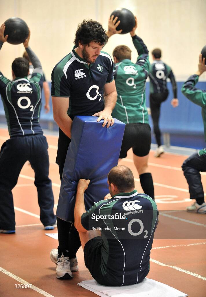 11 November 2008; Ireland's Shane Horgan and Rory Best in action during rugby squad training. University of Limerick, Limerick. Picture credit: Brendan Moran / SPORTSFILE