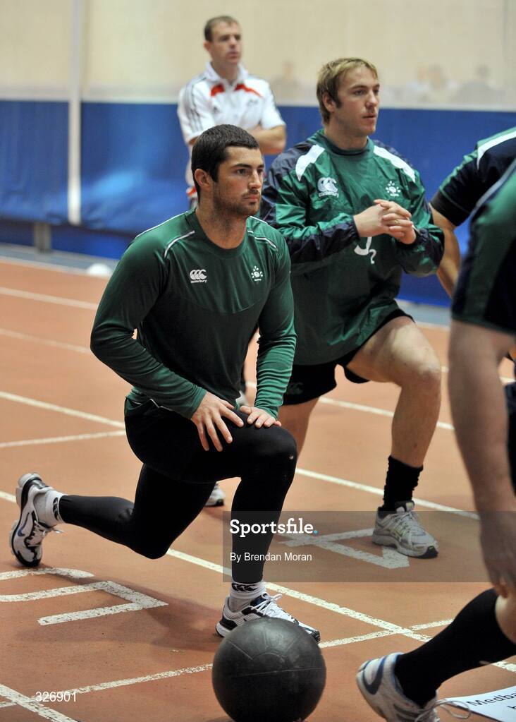 11 November 2008; Ireland's Rob Kearney and Stephen Ferris in action during rugby squad training. University of Limerick, Limerick. Picture credit: Brendan Moran / SPORTSFILE
