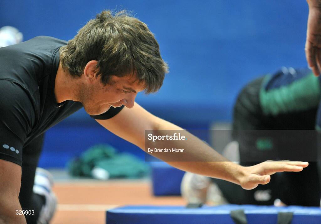 11 November 2008; Ireland lock Donncha O'Callaghan in action during rugby squad training. University of Limerick, Limerick. Picture credit: Brendan Moran / SPORTSFILE