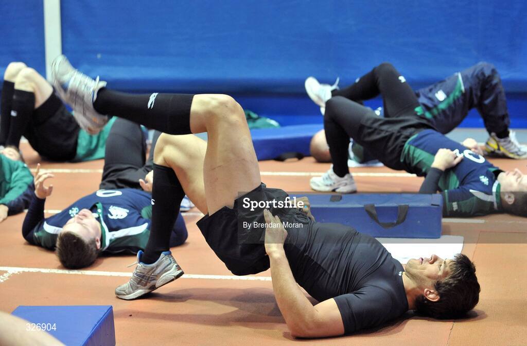 11 November 2008; Ireland lock Donncha O'Callaghan in action during rugby squad training. University of Limerick, Limerick. Picture credit: Brendan Moran / SPORTSFILE