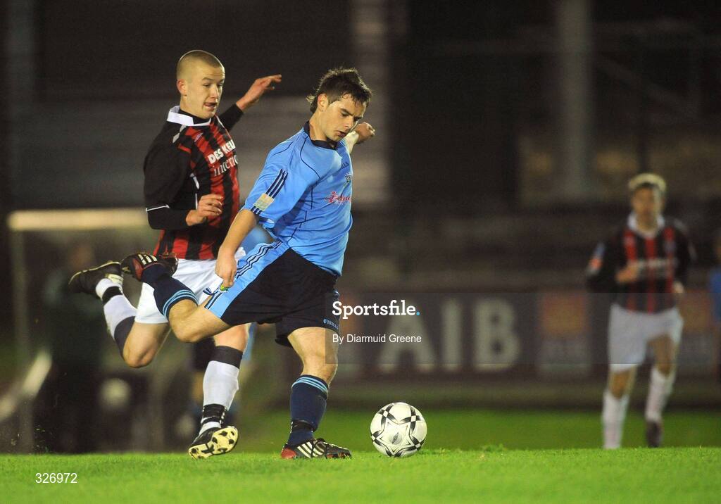11 November 2008; Greg Bolger, UCD, in action against Paddy Madden, Bohemians. A Championship Final, UCD v Bohemians, UCD Bowl, Dublin. Picture credit: Diarmuid Greene / SPORTSFILE